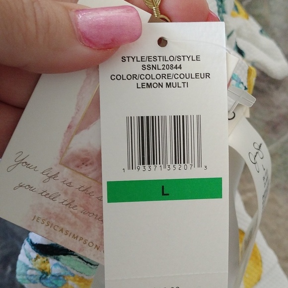 Jessica Simpson Women's  One Piece Swimsuit Tie Waist Maillot, Lemons, Large - Picture 6 of 10